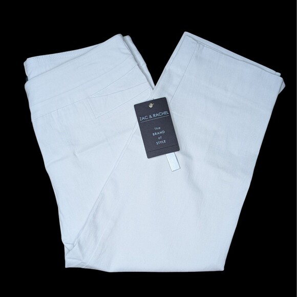 NWT Zac & Rachel Slim Crop Optic White Women's Size 6 Capris - Picture 3 of 6
